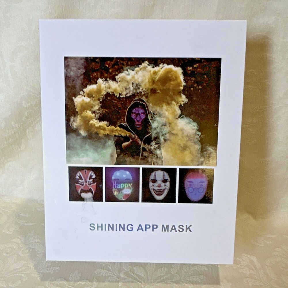 New in Box Shining APP Mask Programmable LED Face Changing Mask Cosplay Open Box